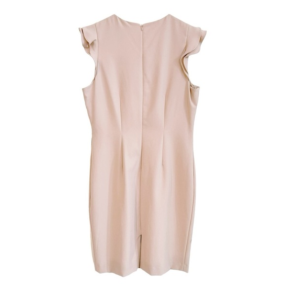 ANTONIO MELANI MOLLY RUFFLES PINK SAND STRAIGHT SHEATH EASTER DRESS SZ 10 NWT - Picture 4 of 5